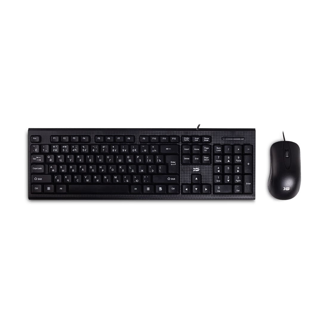 Комплект Клавиатура + Мышь, XG, XD-1100OUB, Оптическая Мышь, USB, Кол-во стандартных клавиш 104, Анг/Рус/Каз, Длина кабеля 1,35 м, Чёрный