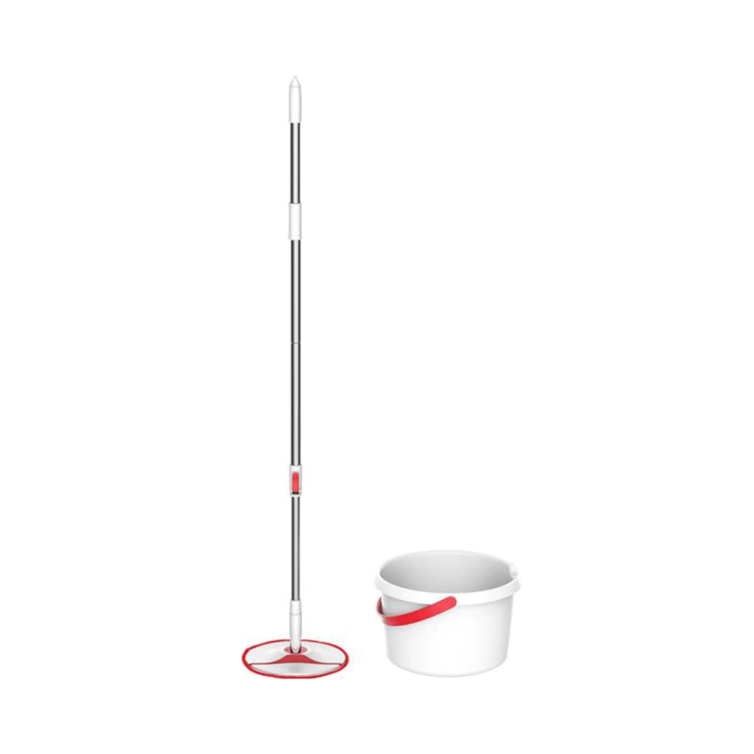Комплект для уборки, Yijie, YD-02, Rotary Mop Set, Специальный отсек для мусора, Роликовая система очистки, Длина ручки 130 см, Диаметр насадки 24 см, Тряпка из микрофибры 1 шт, Белый