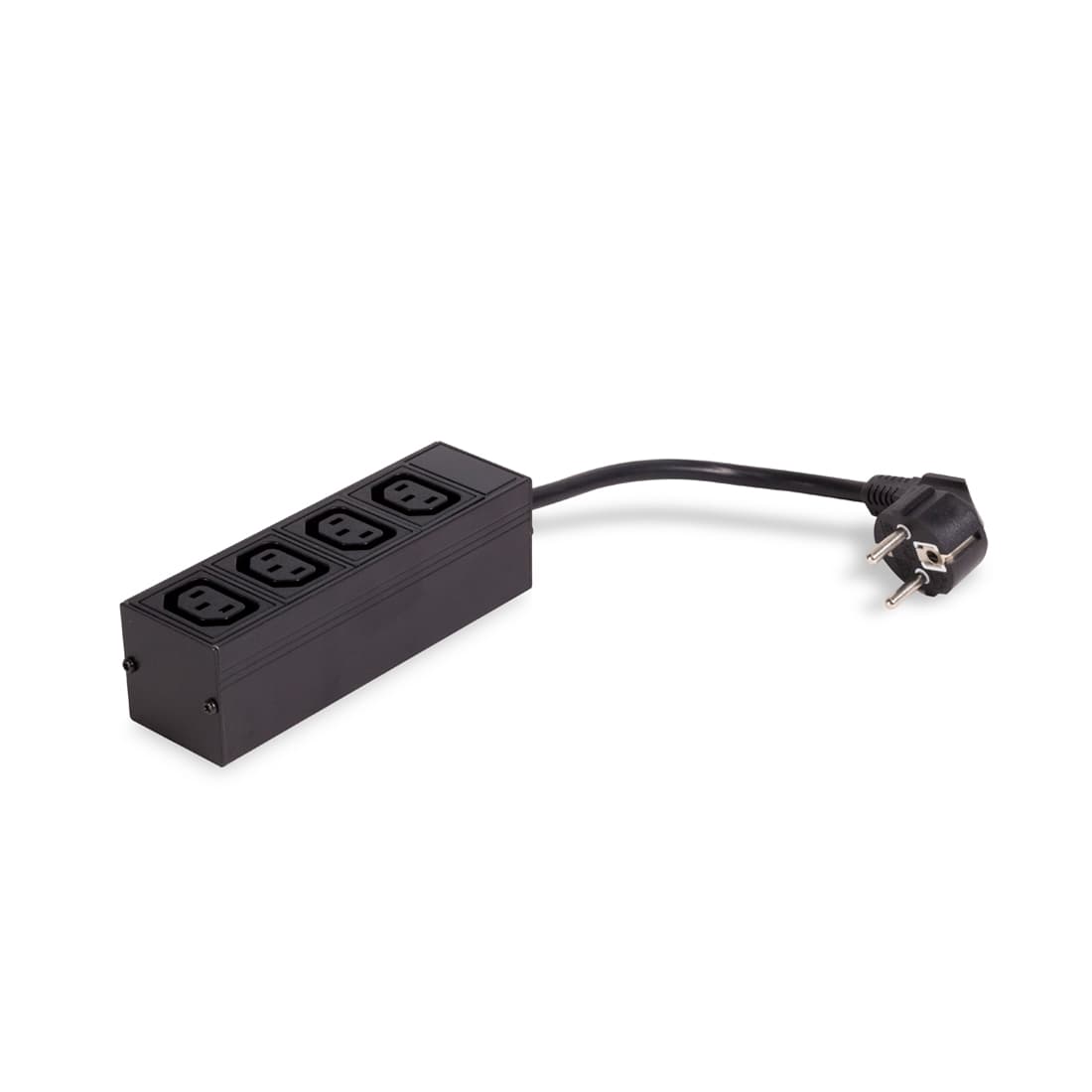 Переходник, SVC, Schuko на 4хС13 , C Schuko на 4 разъёма IEC C13, Кабель 3Gх1,5мм, Длина кабеля 20 cм, Вилка: 16А, Чёрный