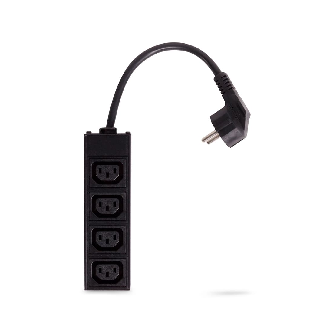Переходник, SVC, Schuko на 4хС13 , C Schuko на 4 разъёма IEC C13, Кабель 3Gх1,5мм, Длина кабеля 20 cм, Вилка: 16А, Чёрный