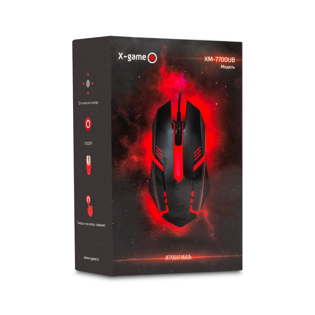 Компьютерная мышь, XG, XM-770OUB, Оптическая,1000dpi, USB, Длина кабеля 1,35 метра, Подсветка, Чёрный