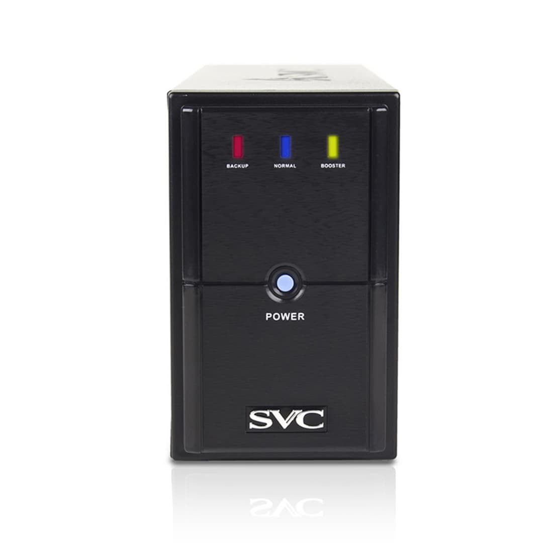 Источник бесперебойного питания, SVC, V-650-L, Мощность 650ВА/390Вт, Диапазон работы AVR: 165-275В, AVR в режиме Booster: 138-292В, Бат.: 12В/7.5 Ач*1шт., 3 вых.: 2 Shuko CEE7+1 IEC C13 (Bypass), Чёрный