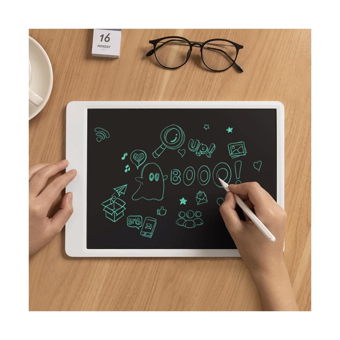 Цифровая доска, Xiaomi, Mijia LCD Blackboard 13,5 inches, XMXHB02WC/BHR4245GL, Рабочая область 318 х 225 мм, Питание CR2025, Белый
