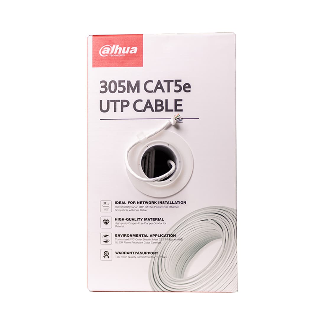 Кабель сетевой, Dahua, DH-PFM920I-5EUN, Cat.5e, UTP, 4x2x1/0.45мм, PVC, 305 м/б