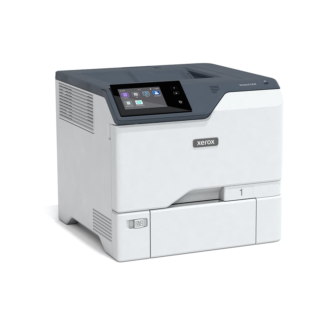 Цветной принтер, Xerox, VersaLink C620DN, C620V_DN, Лазерный , А4, 50 стр./мин., Подача 650 листов, Сенсорный дисплей 5", 1.2 ГГц CPU, 2 ГБ RAM, 32 ГБ eMMC, USB 2.0, Ethernet 10/100/1000, NFC