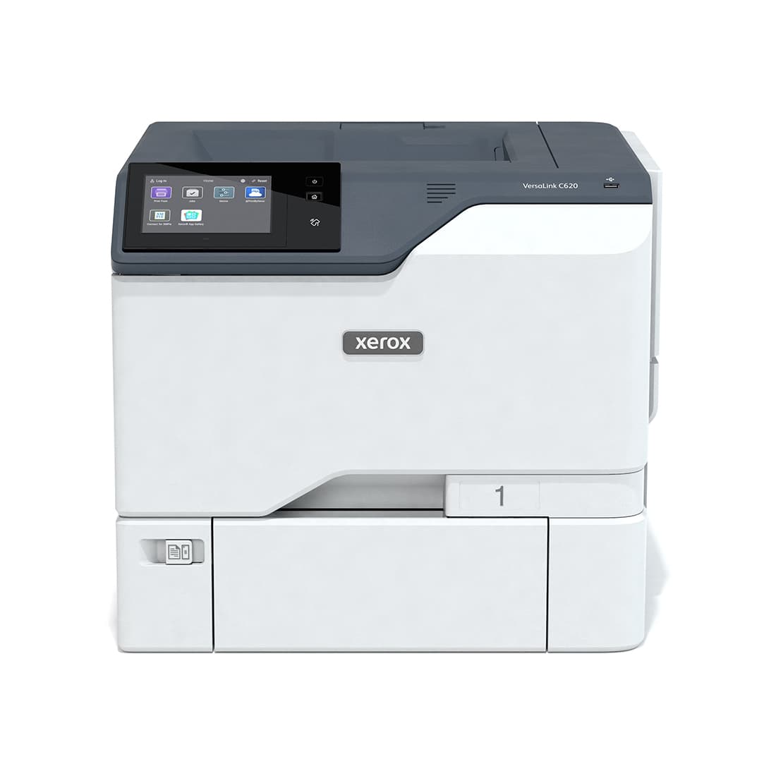 Цветной принтер, Xerox, VersaLink C620DN, C620V_DN, Лазерный , А4, 50 стр./мин., Подача 650 листов, Сенсорный дисплей 5", 1.2 ГГц CPU, 2 ГБ RAM, 32 ГБ eMMC, USB 2.0, Ethernet 10/100/1000, NFC