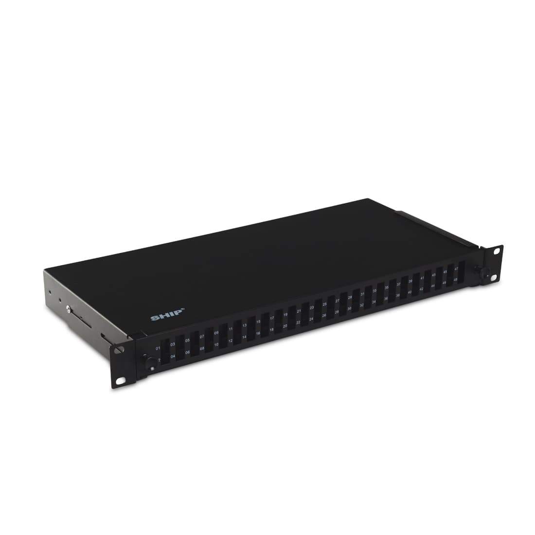 Оптический кросс, SHIP, F-M2, 19" (1U), 24 Порта SC Duplex, Без адаптеров, Чёрный