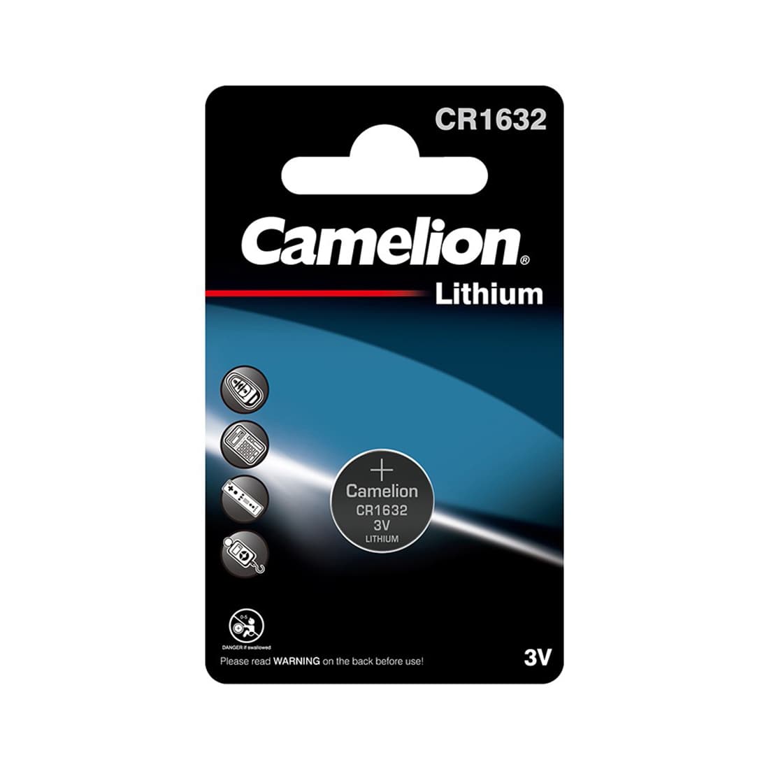 Батарейка, CAMELION, CR1632-BP1, Lithium Battery, CR1632, 3V, 120 mAh, 1 шт.