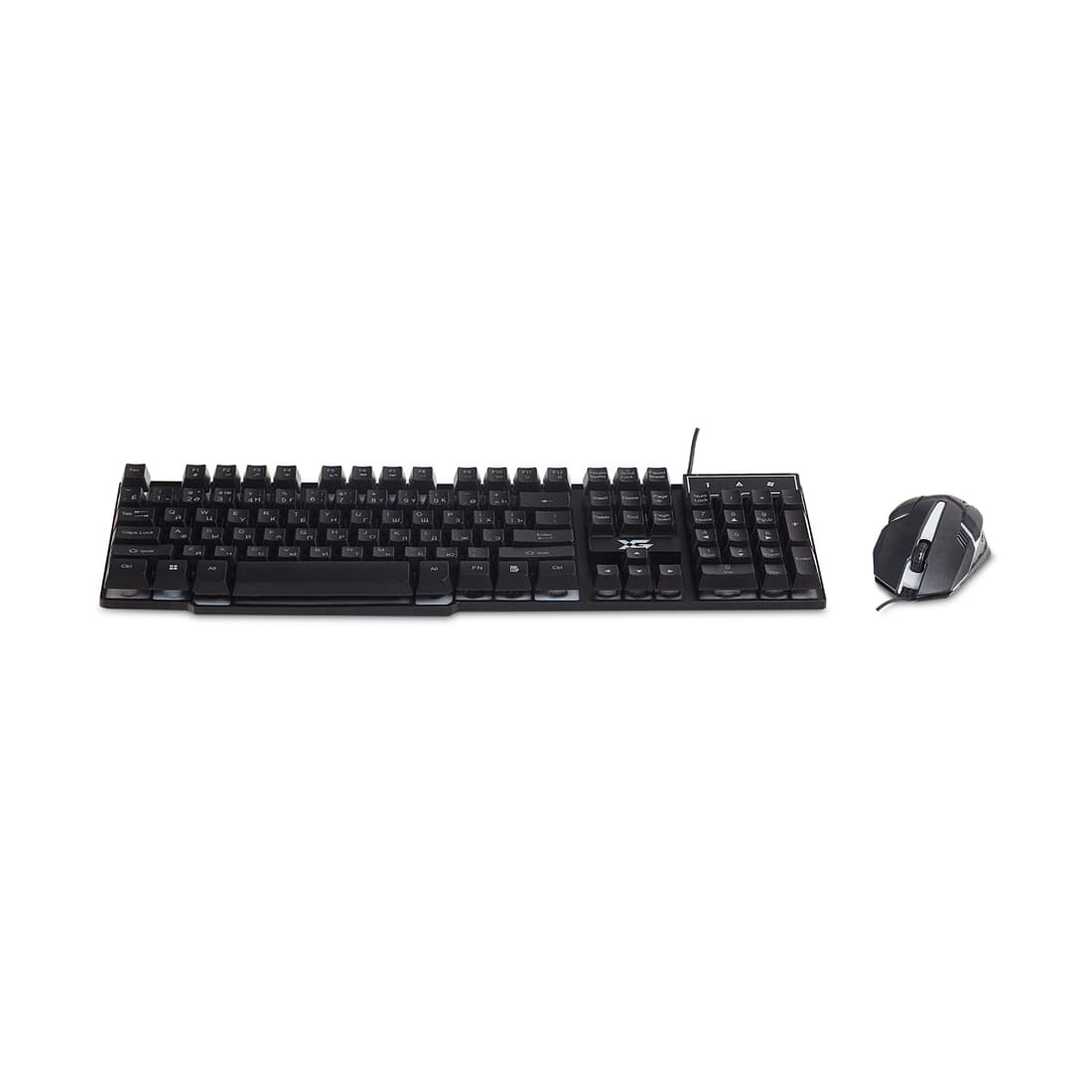 Комплект Клавиатура + Мышь, XG, XD-575OUB, Оптическая Мышь, USB, Кол-во стандартных клавиш 104, Анг/Рус/Каз, Длина кабеля 1,6 м, Чёрный
