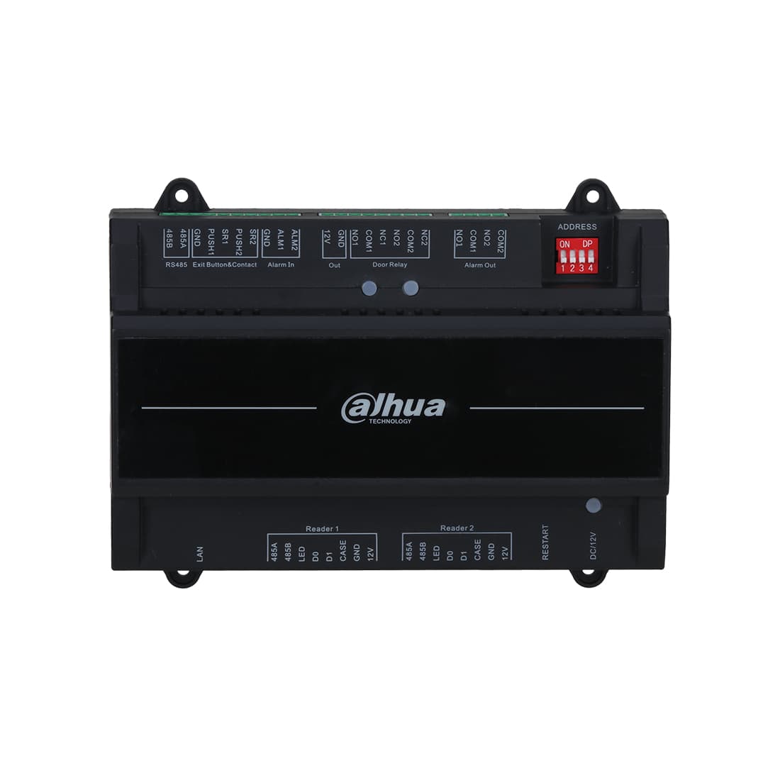 Контроллер доступа, Dahua, DHI-ASC2202B-S, для 2 дверей и 1 направления, RS-485 и Wiegand, стандартный POE и 12 В