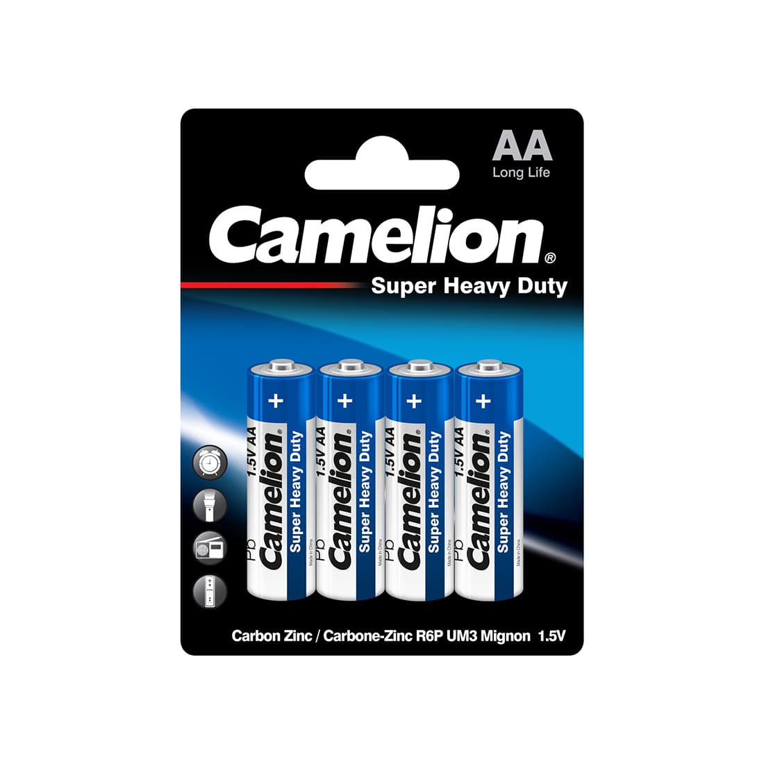 Батарейка, CAMELION, R6P-BP4B, Super Heavy Duty, AA, 1.5V, 1050 mAh, 4 шт., в блистере