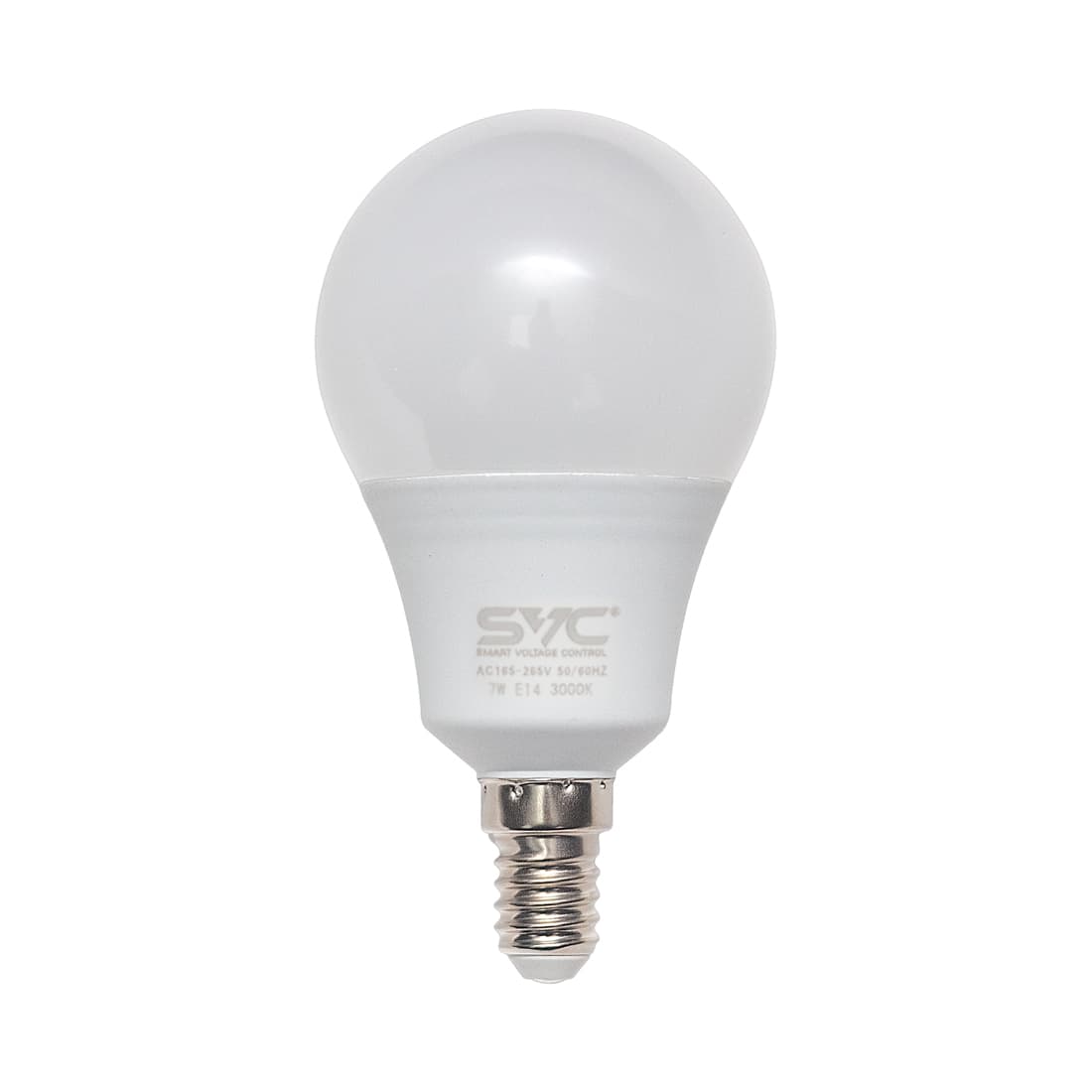 Эл. лампа светодиодная, SVC, LED G45-7W-E14-3000K, Мощность 7Вт, Тип колбы G45, Цвет. Температура 3000K, Цоколь E14, Тёплый