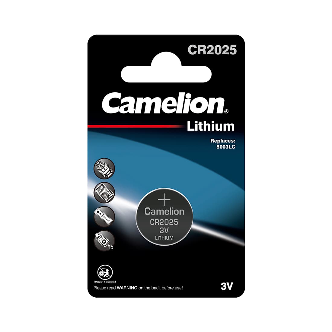 Батарейка, CAMELION, CR2025-BP1, Lithium Battery, CR2025, 3V, 160 mAh, 1 шт.
