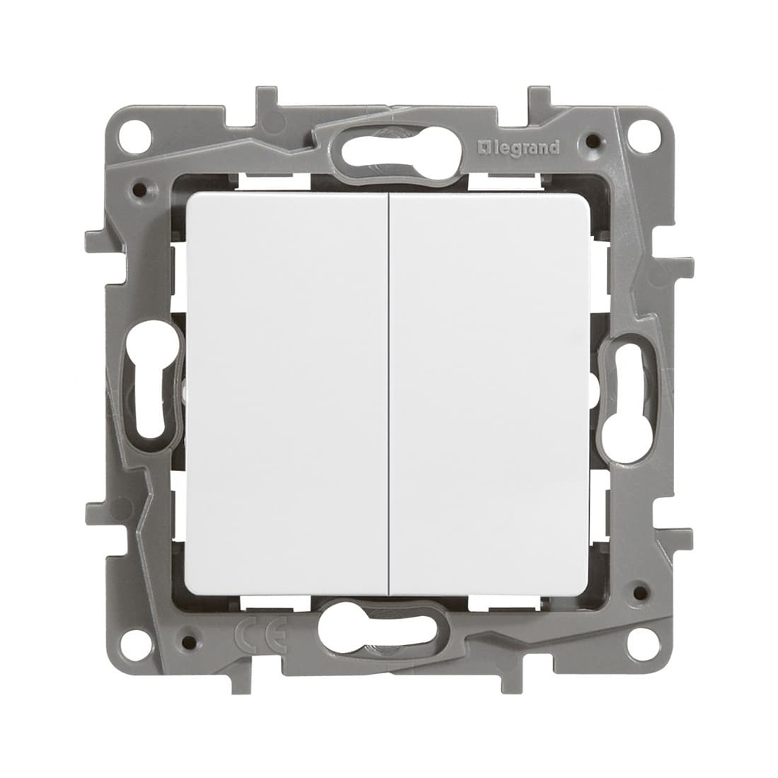 Выключатель двухклавишный, Legrand, 672202, Etika 10 A 250 В белый