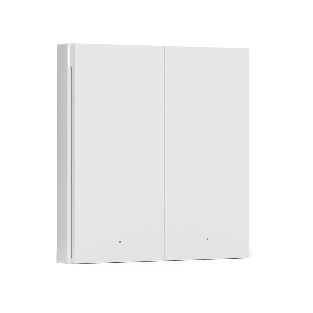 Настенный беспроводной выключатель двухклавишный, Aqara, Wireless Remote Switch H1(Double Rocker), WRS-R02, 85,8  86  12,5 мм, Тип батареи: CR2450, Zigbee, Рабочая температура: -10°С…+50°С, Для работы устройства требуется Центр умного дома (Hub) с поддержкой zigbee 3.0, Белый