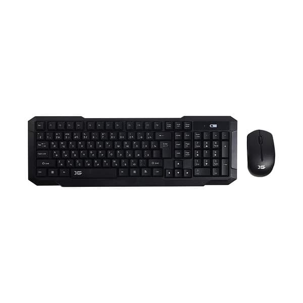 Комплект Клавиатура + Мышь, XG, XD-7700GB, Беспроводной, Оптическая мышь, Анг/Рус/Каз, Кол-во стандартных клавиш 104, Чёрный